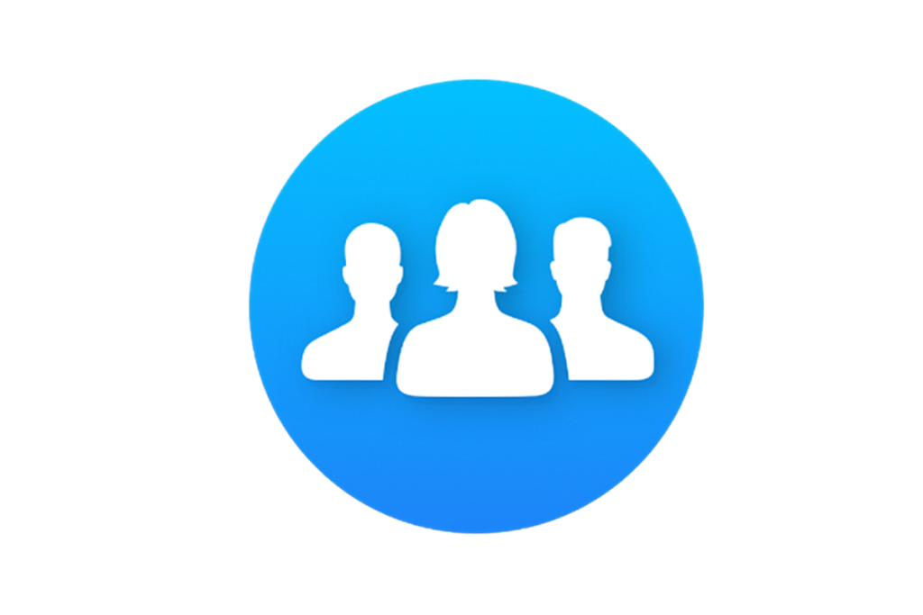 Un groupe de personnes dans un cercle bleu.