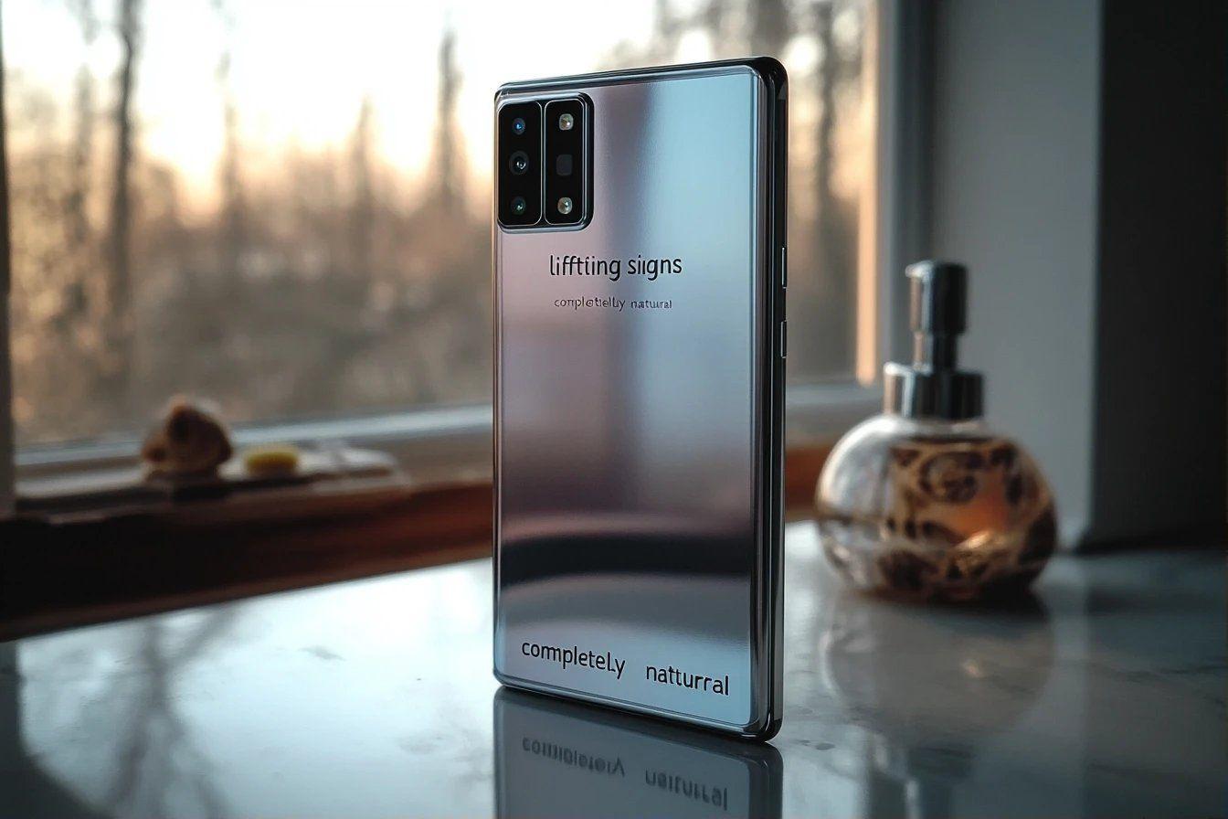 Téléphone gris avec inscription sur fond de fenêtre