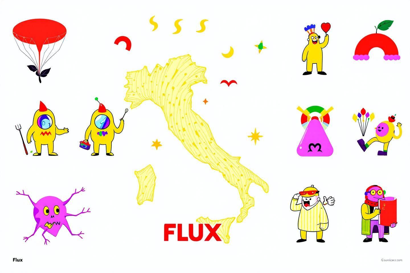 Personnages jaunes ludiques autour d'une carte de l'Italie colorée