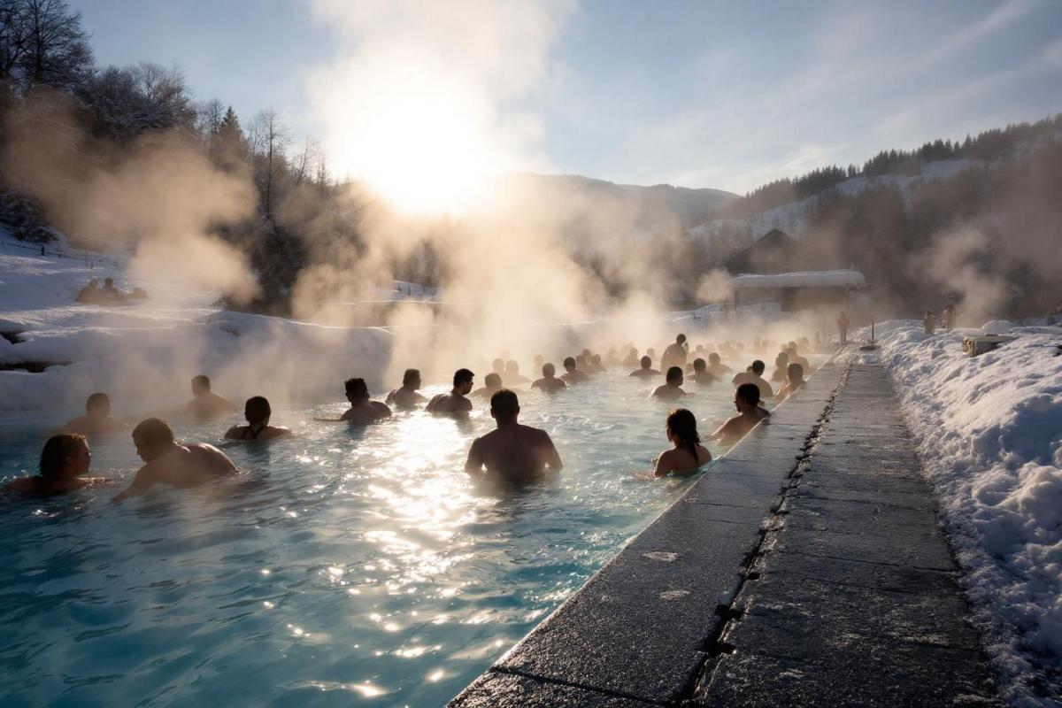 À 1 heure de Bordeaux, ce complexe thermal permet de nager dans une eau chaude toute l’année