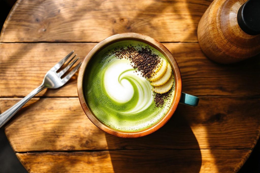 Tout sur le matcha latte : origine, bienfaits et recettes pour préparer cette boisson à base de thé vert