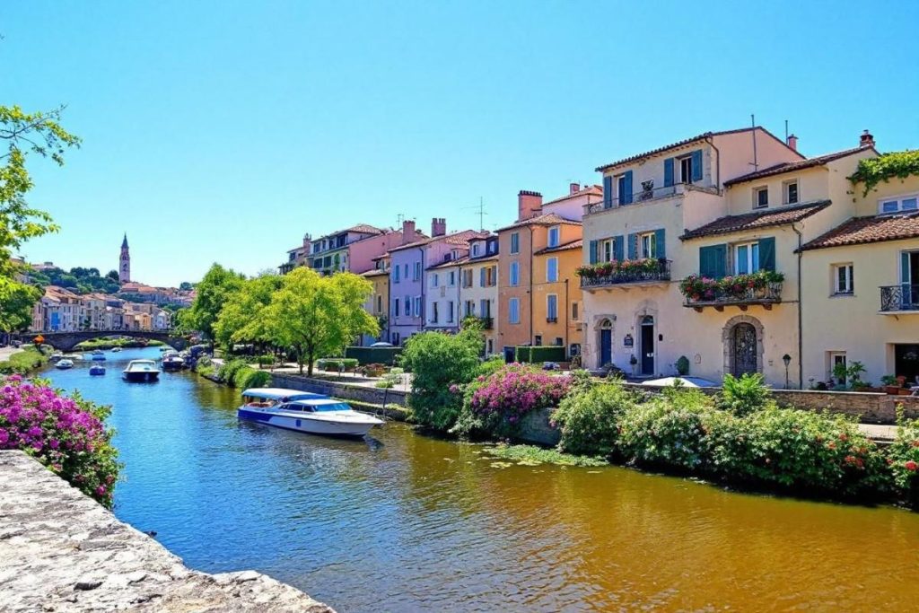 Bordée par un réseau de canaux fleuris, cette ville provençale est surnommée la "Venise comtadine"