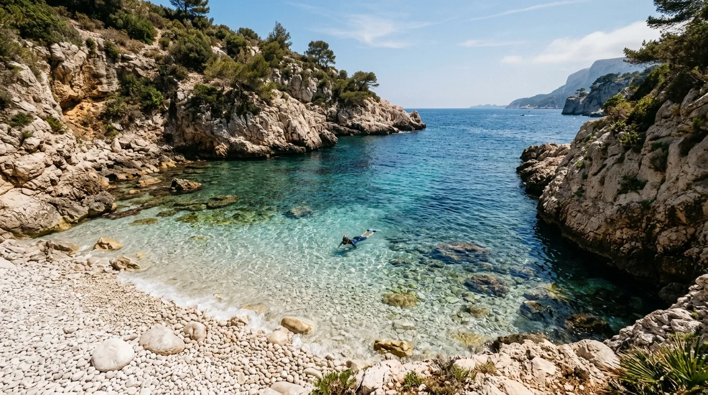 Galets blancs et mer translucide : cette crique de la Côte d'Azur fait penser à la Méditerranée grecque