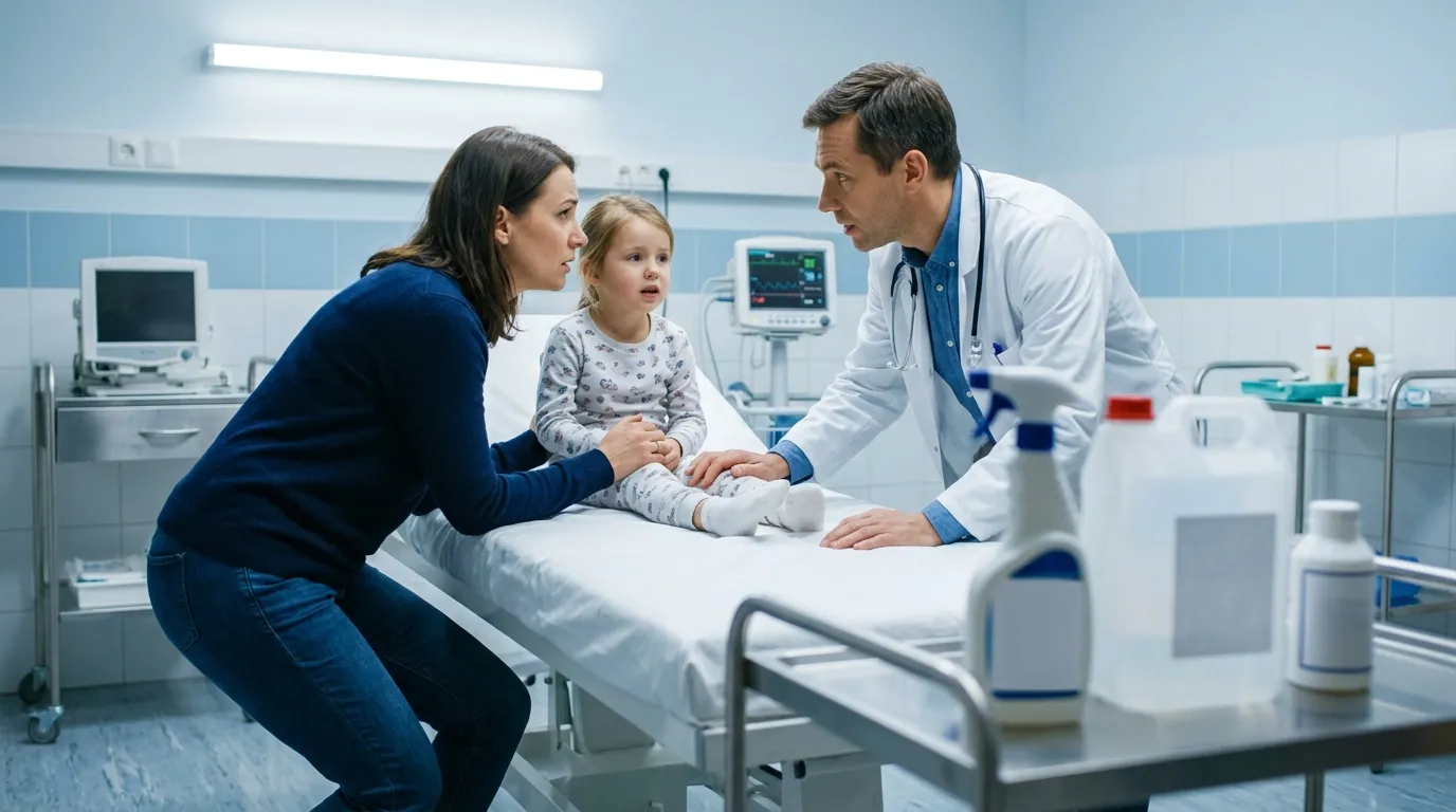 Médecin examinant enfant en présence de sa mère