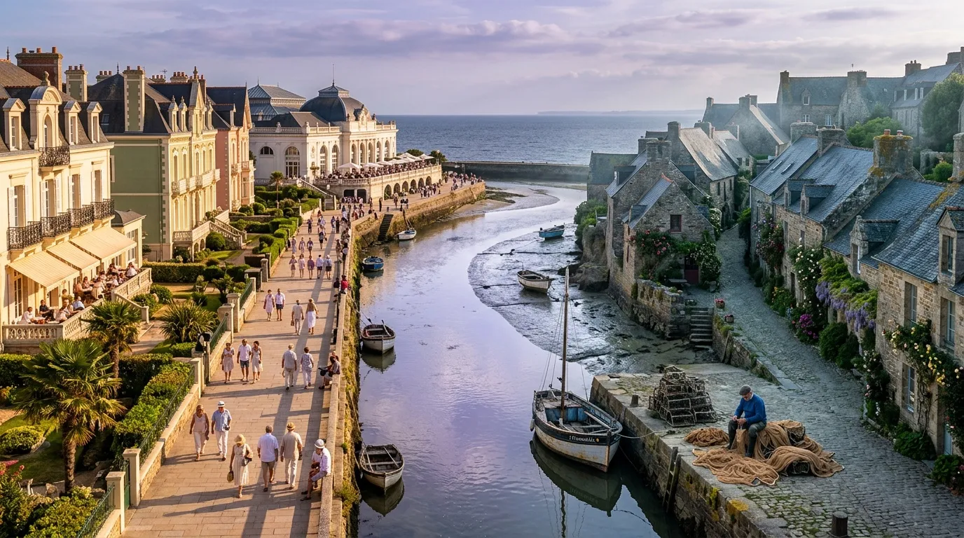 Plus discret que Dinard, ce village breton séduit avec son littoral sauvage et ses maisons de granit
