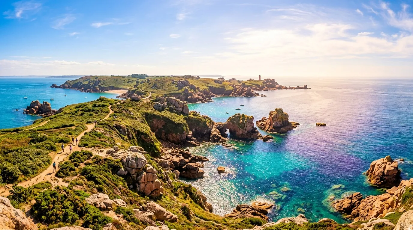 Avec ses plages de sable rose, ce port breton est l’un des plus beaux refuges du littoral