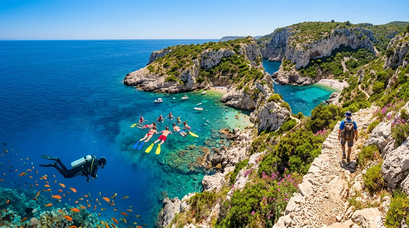 Coincé entre falaises et Méditerranée, ce petit port cache l'un des plus beaux décors du littoral français