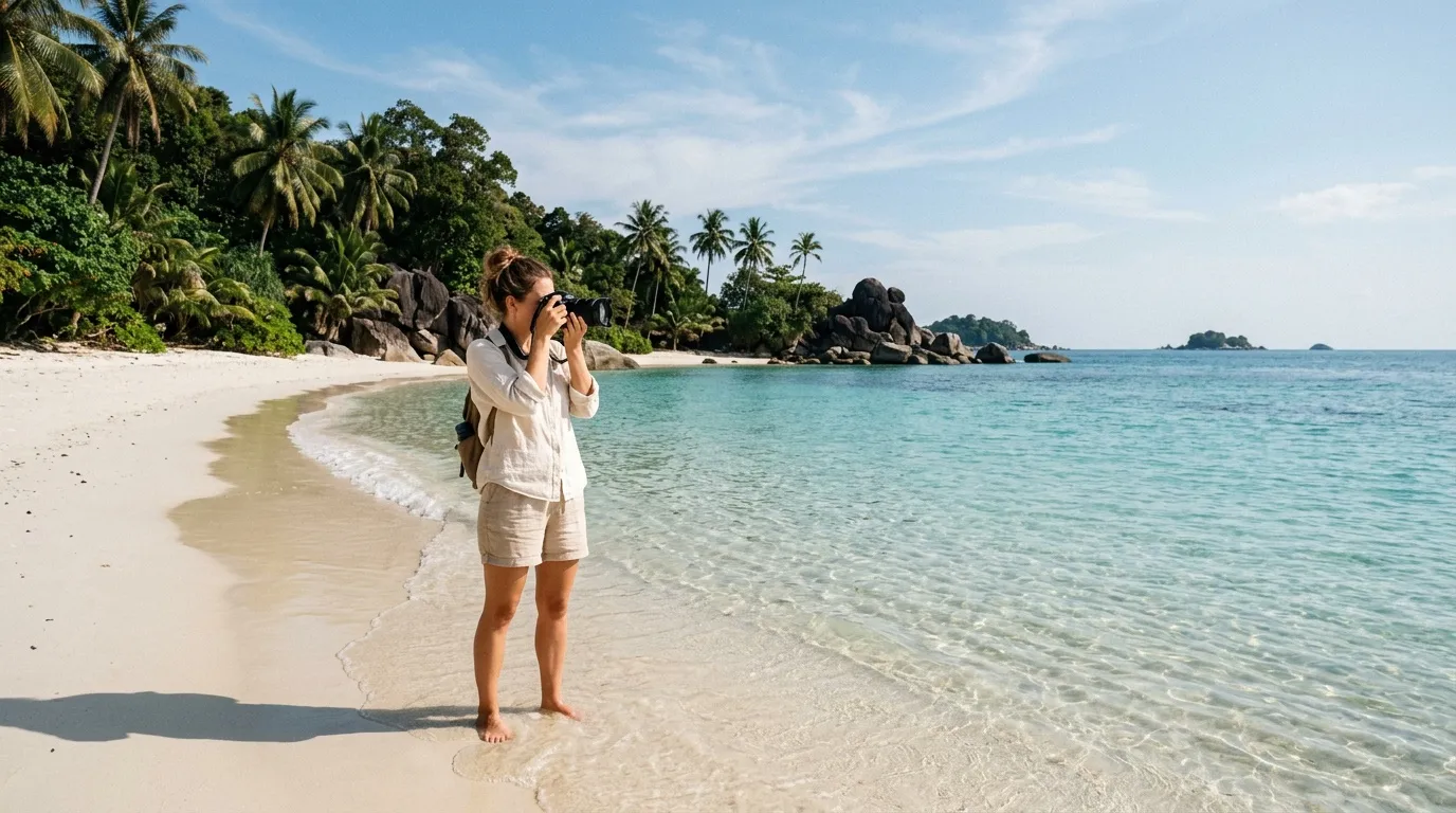 Avec son eau translucide et son sable blanc, cette plage corse ressemble à un véritable lagon