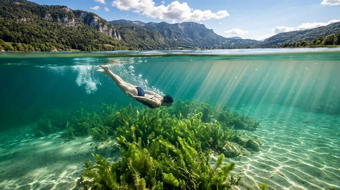 Ce petit coin de Normandie abrite une eau d'une clarté surprenante, idéale pour la baignade
