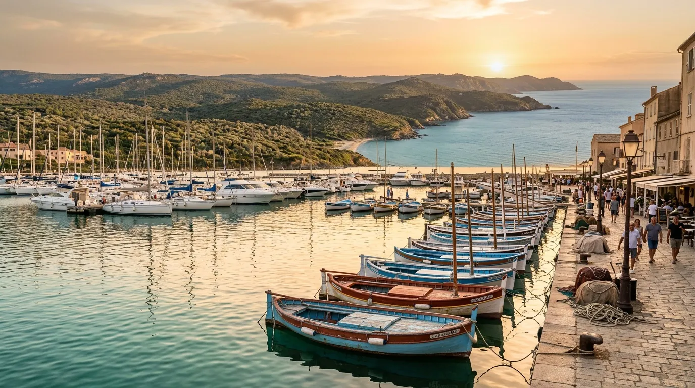 Moins connu que Bonifacio, ce village corse charme avec ses ruelles anciennes, son port et ses montagnes en toile de fond
