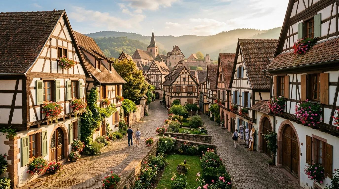 Moins connu que Colmar, ce village alsacien charme avec ses maisons à colombages et ses ruelles fleuries