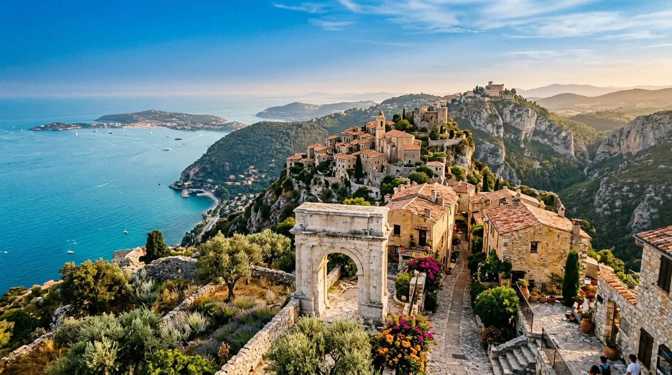 À moins d'1h de Nice, ce village perché possède l'un des plus beaux panoramas de la Côte d'Azur