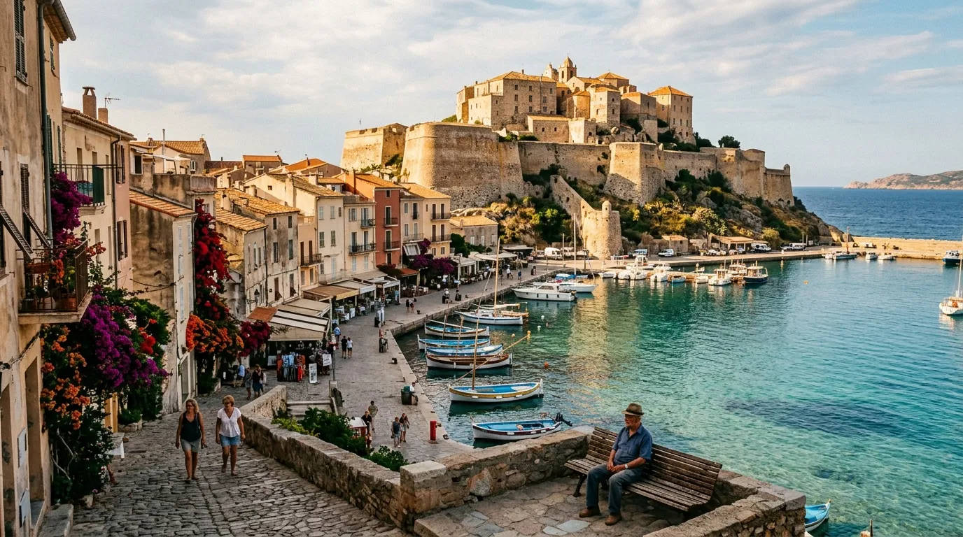 Moins connu que Bonifacio, ce village corse charme avec ses ruelles anciennes, son port et ses montagnes en toile de fond