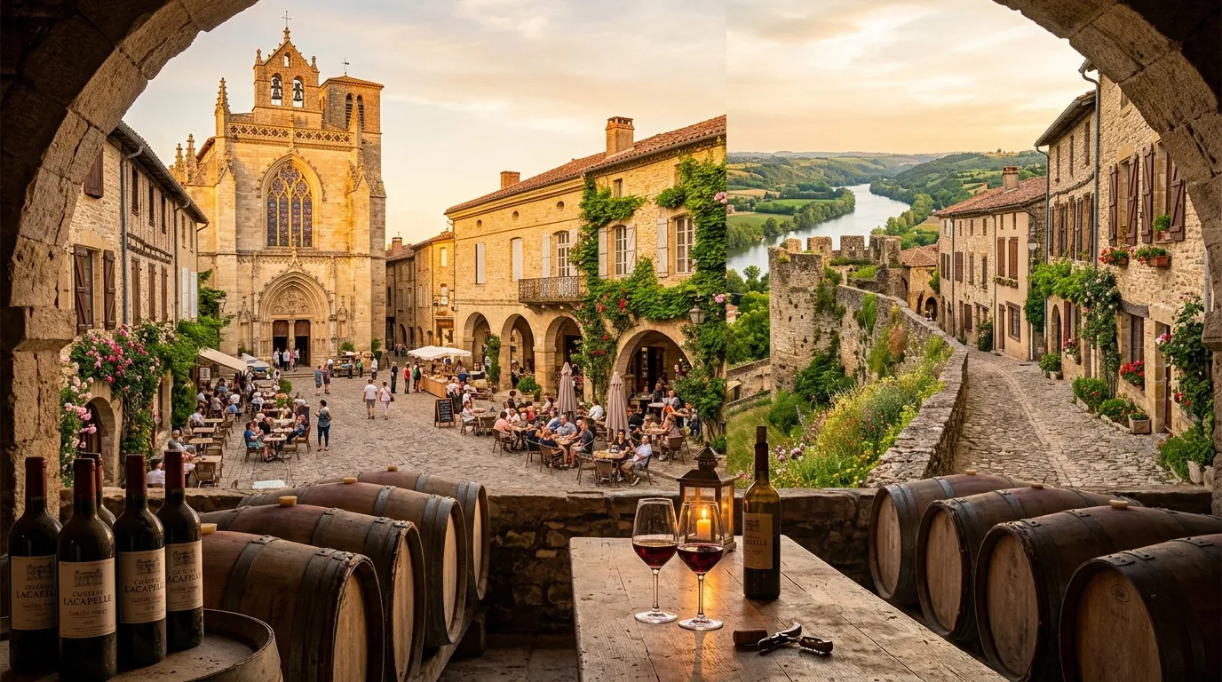 À moins d'1h d'Albi, cette bastide du Tarn séduit avec sa place à arcades et ses maisons médiévales