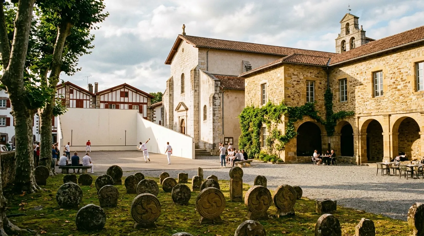 Entre maisons blanches aux colombages rouges et collines verdoyantes, ce village français semble tout droit sorti du Pays basque espagnol