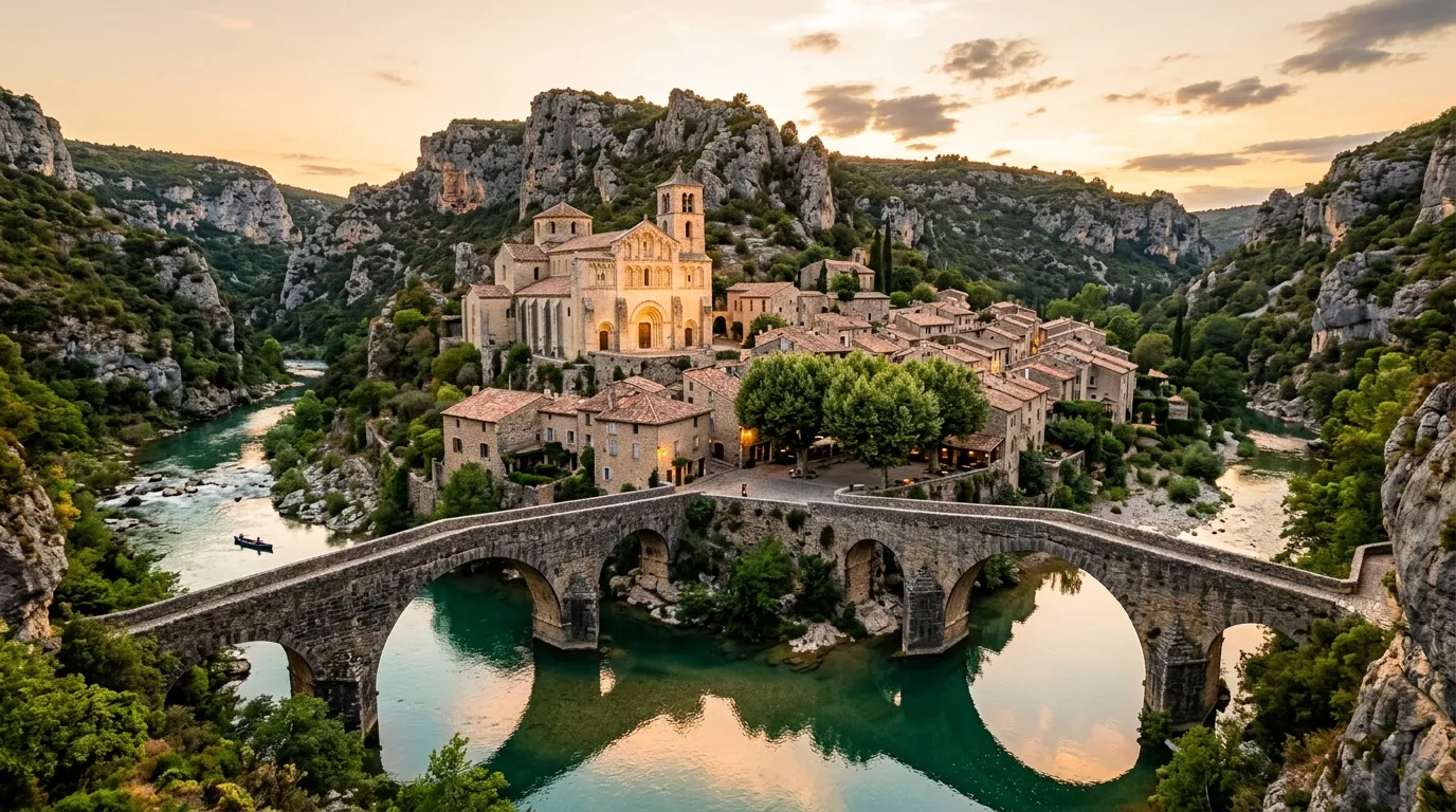 À moins d'1h de Montpellier, ce village médiéval abrite l'un des plus beaux ponts de France