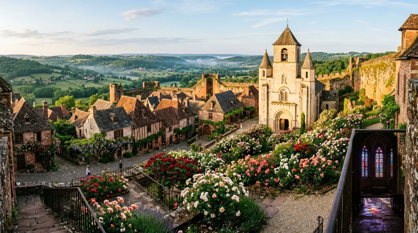 Chaque détour dans ce village révèle une nouvelle surprise, entre maisons anciennes, jardins fleuris et vues imprenables